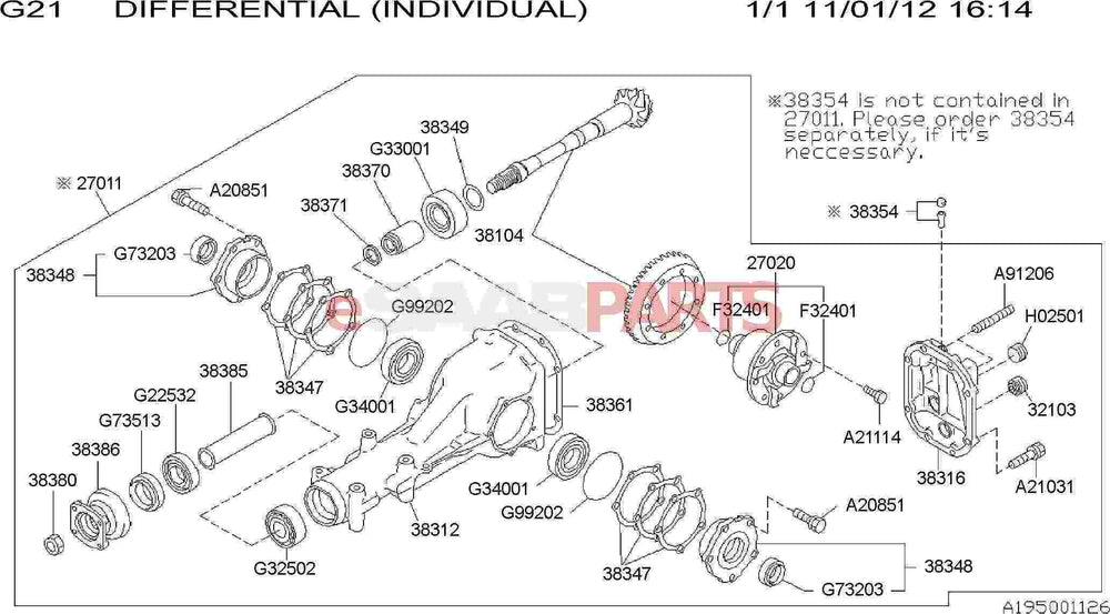 Rear Differential Assembly 3.545 Viscous LSD