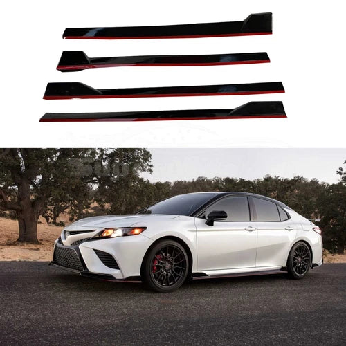 Polyurethane Side Skirts Glossy Black w/ Red Trim