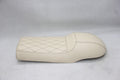 22-Inch Brat Style Motorcycle Seat, Cream Diamond Stitching