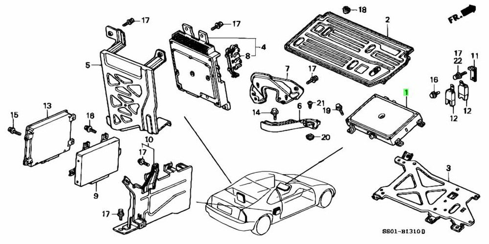 ECU for Honda Prelude BB1 H22 DOHC VTEC