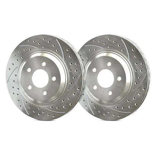 Rear Brake Rotors, Cross-Drilled and Slotted