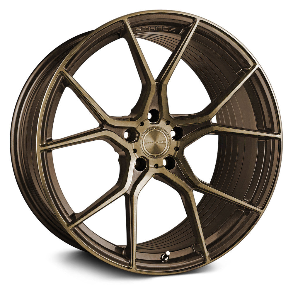 SF07 19x8.5 Face 1 Brushed Dual Bronze RotaryFlowForging Wheel