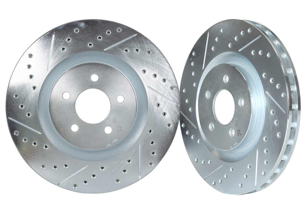 Cross Drilled & Slotted 1-Piece Rotor and Pad Kit