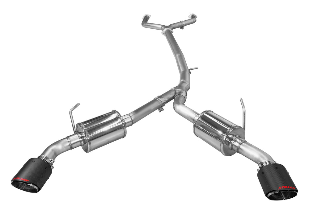 304 Stainless Steel Cat-Back Exhaust w/ Carbon Fiber Tips