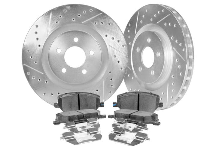 Front Rotor Kit with Cross-Drilled and Slotted Rotors
