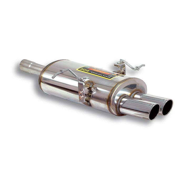 Rear Exhaust System 80mm Dual Tailpipe Stainless Steel