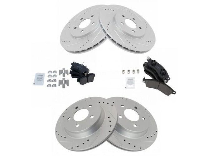 Cross-Drilled and Slotted Front Disc Brake Rotor Set