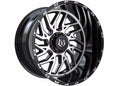 544MB 22x12 Gloss Black Machined Face with Accented Lip Wheel