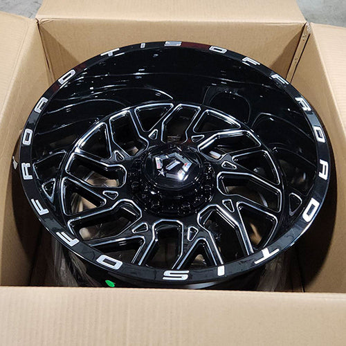 20-Inch Gloss Black Milled Mesh Wheel