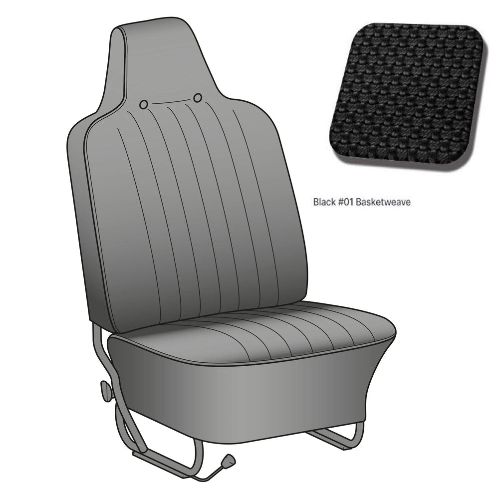 6-Piece Seat Cover Set, Black Basket Weave Vinyl