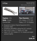 Borla 15-23 Ford Mustang GT H-Pipe 2.75in OE Resonator Replacement