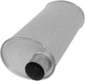 Oval Baffled Muffler, 3-Inch Inlet/Outlet, Aluminized Steel