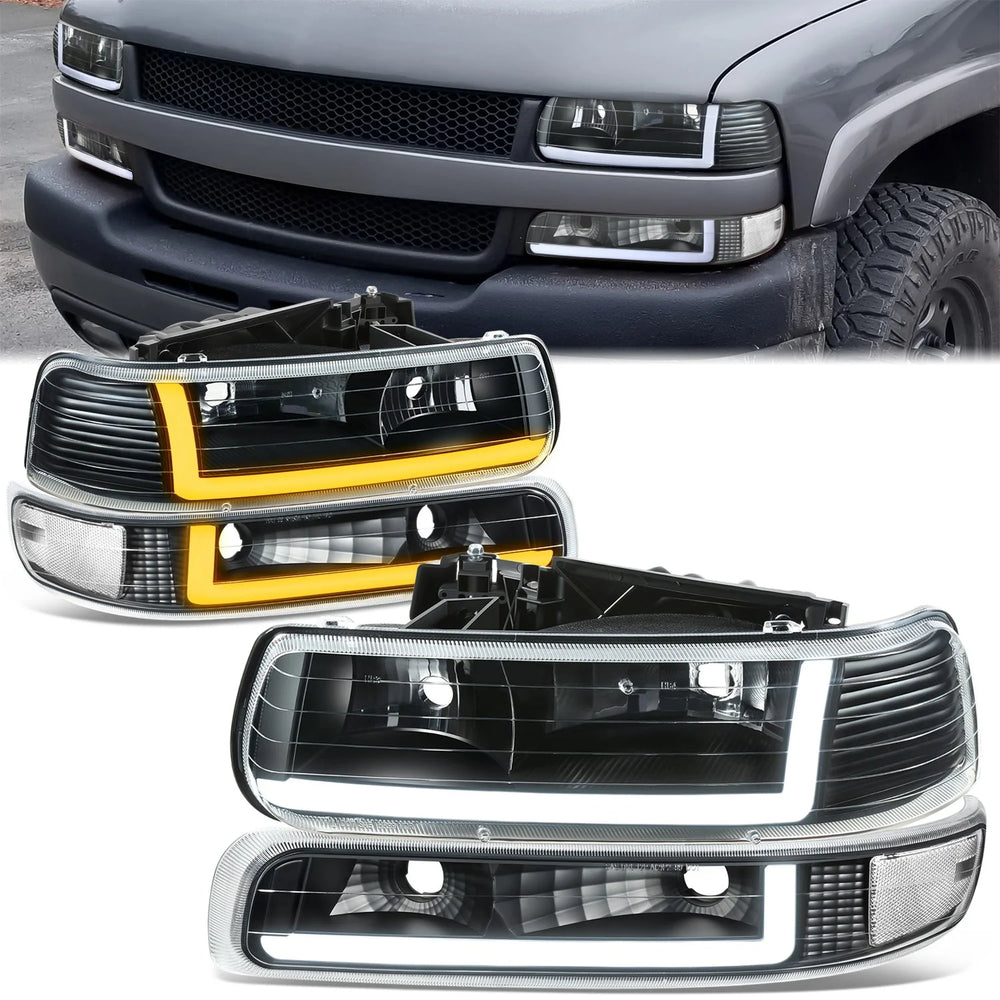 LED Switchback Headlights with DRL/Amber Signal