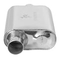 Universal Two-Chamber Muffler, 3-Inch Offset Inlet / 3-Inch Center Outlet