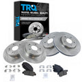 Front and Rear Ceramic Brake Pad and Vented Solid Rotor Kit