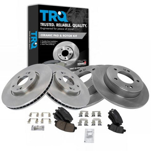 Front and Rear Ceramic Brake Pad and Rotor Kit
