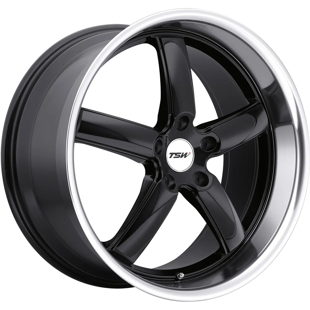 Stowe 18x8 +40 5x114.3 Gloss Black Machined Lip