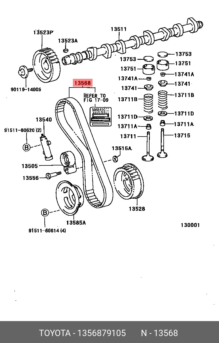 Timing Belt 1416.0mm 177 Teeth 8.0mm Pitch