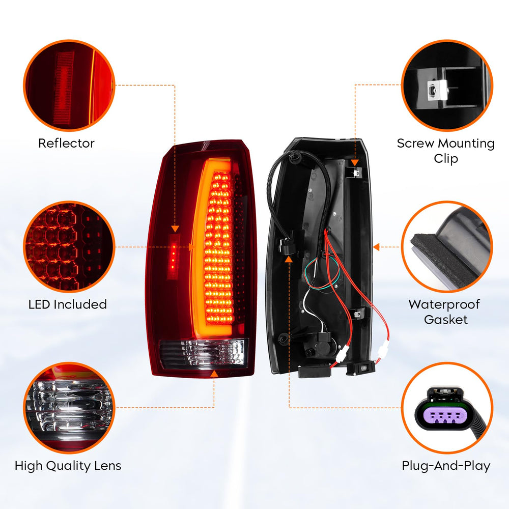 Chrome Smoked Lens Tail Light Assembly