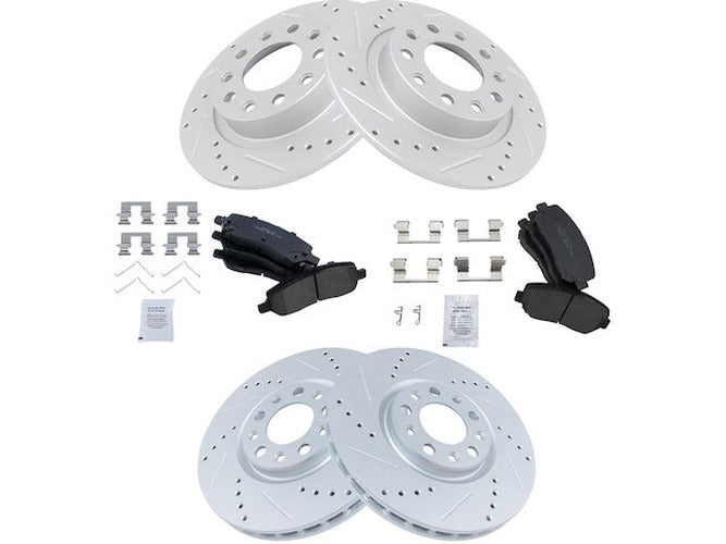 Front and Rear Ceramic Brake Pad and Rotor Kit
