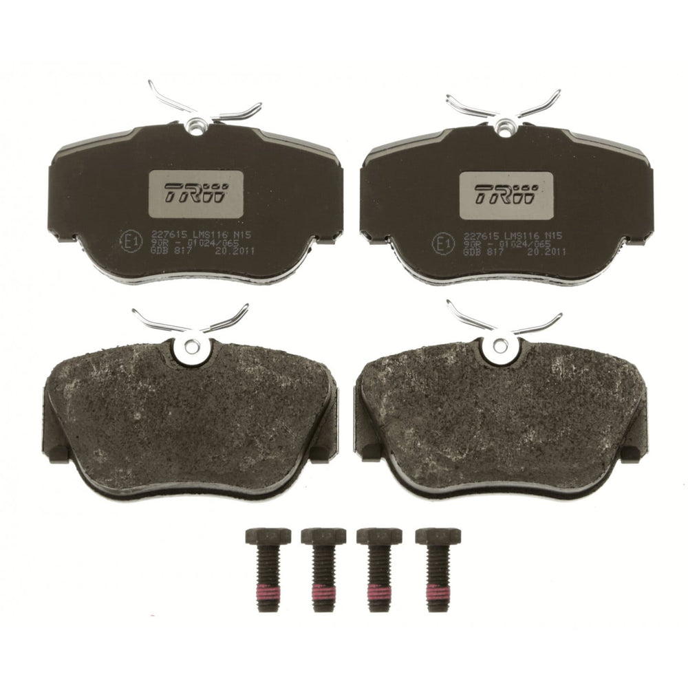 Front Disc Brake Pad Set with Accessories and Caliper Screws
