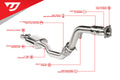 3" T304 Stainless Steel Performance Downpipe