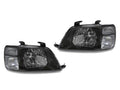 Black Housing JDM Style Headlights with Clear Corners Pair