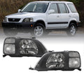 Black Housing JDM Style Headlights with Clear Corners Pair