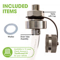 Stainless Steel Drain Tube w/ Brass Valve