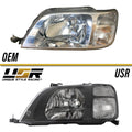 Black Housing JDM Style Headlights with Clear Corners Pair