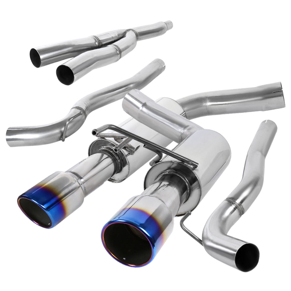 Cat-Back Exhaust System with 4-Inch Burnt-Finish Tips