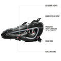 Jet Black Housing Clear Lens Headlight Assembly