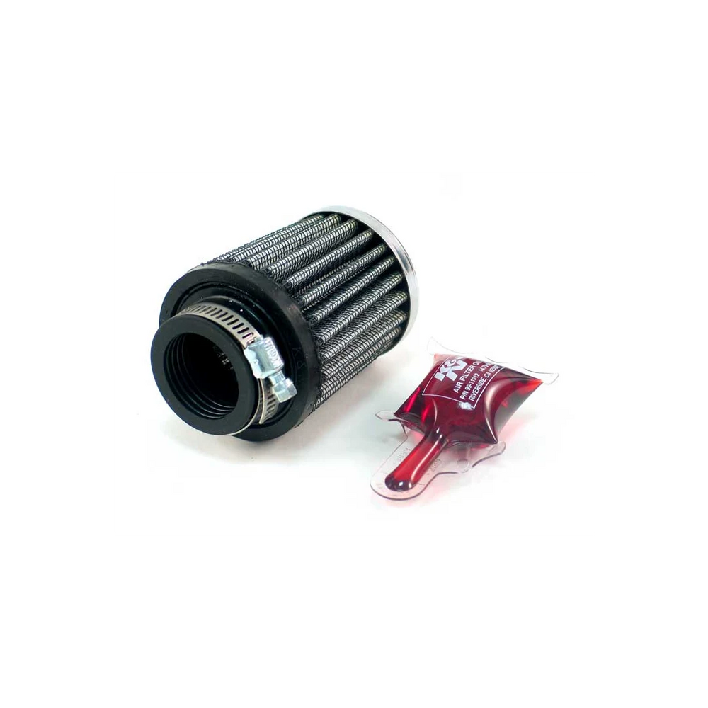 Universal Clamp-On Air Filter, Round Tapered, Chrome Top