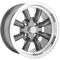 Rewind 15x7 +20 4x100 Graphite with Machined Lip Wheel