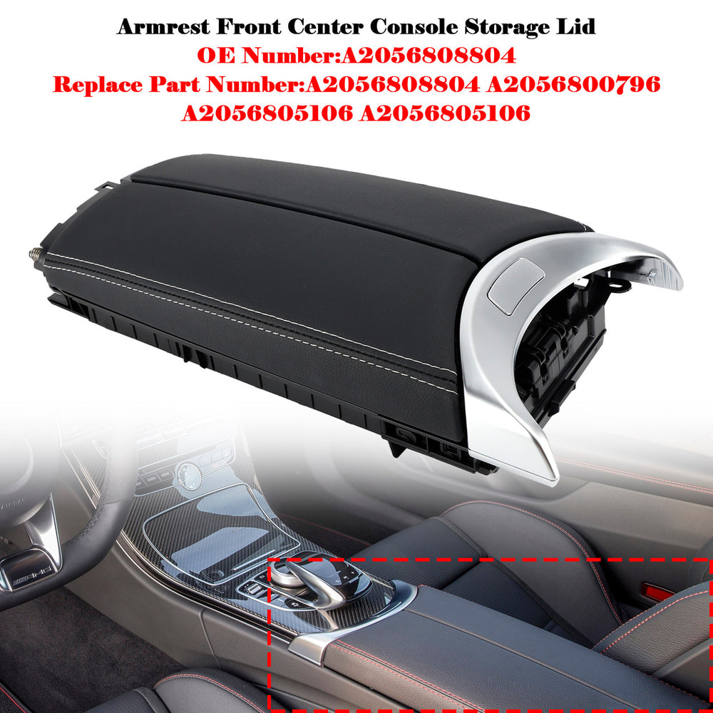 Leather Armrest Storage Lid