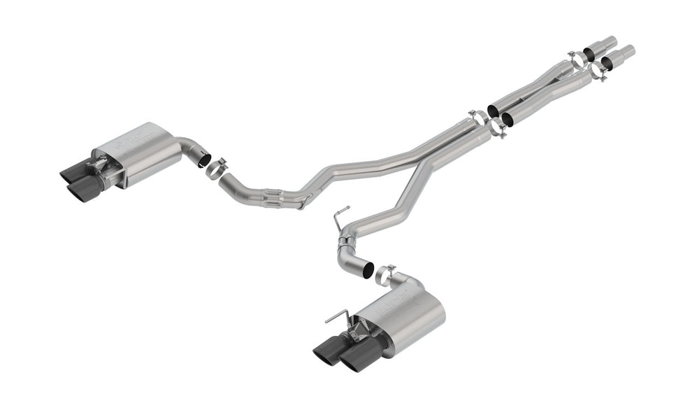 ATAK Cat-Back Exhaust System, 3-Inch Tubing, 4-Inch Black Chrome Tips
