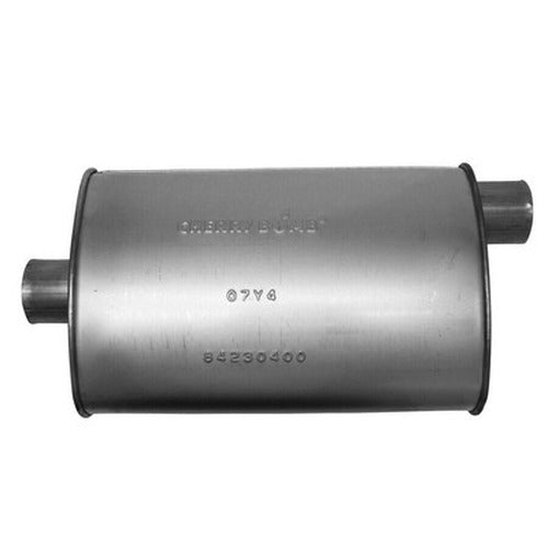 Glass Pack Muffler 2.25-Inch Inlet x 2.25-Inch Outlet x 14-Inch Body