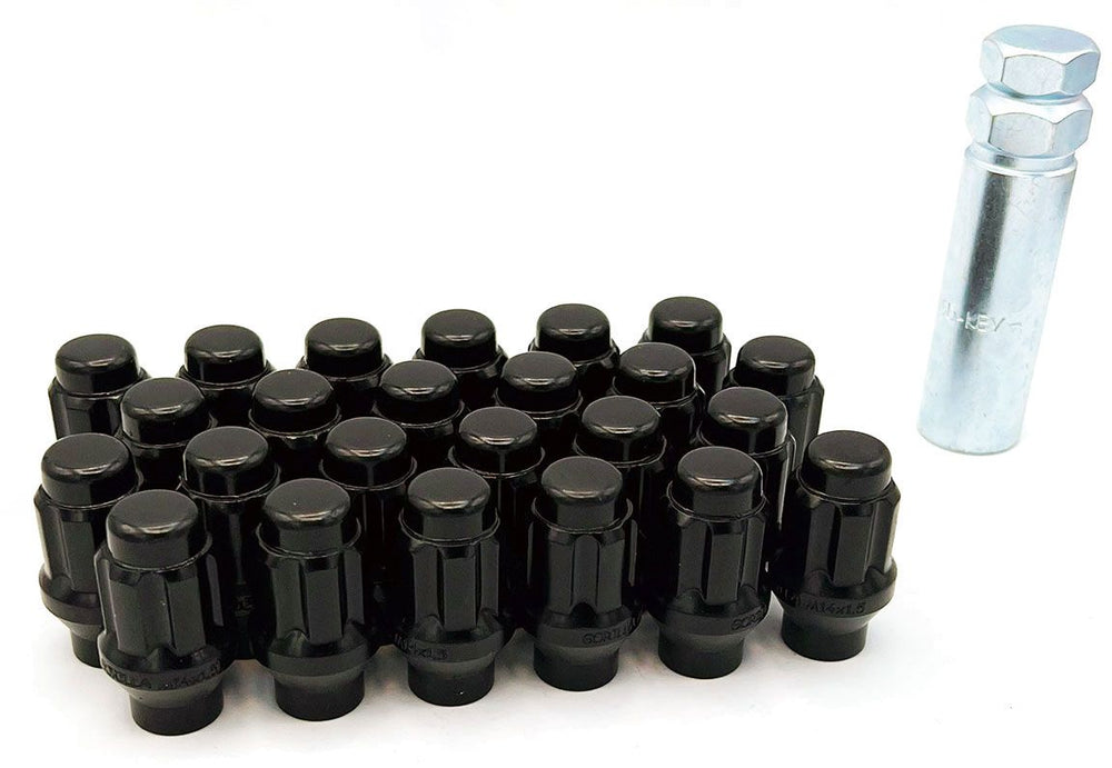 14mm x 1.50 Small Diameter Spline E-T Lug Nuts, Black