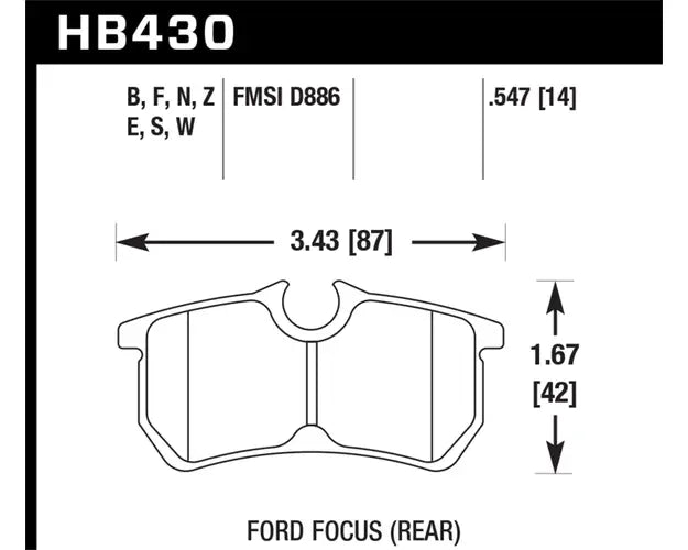 HPS 5.0 Rear Disc Brake Pad Set
