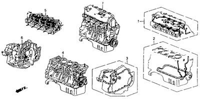 D16Z6 Bare Engine Assembly