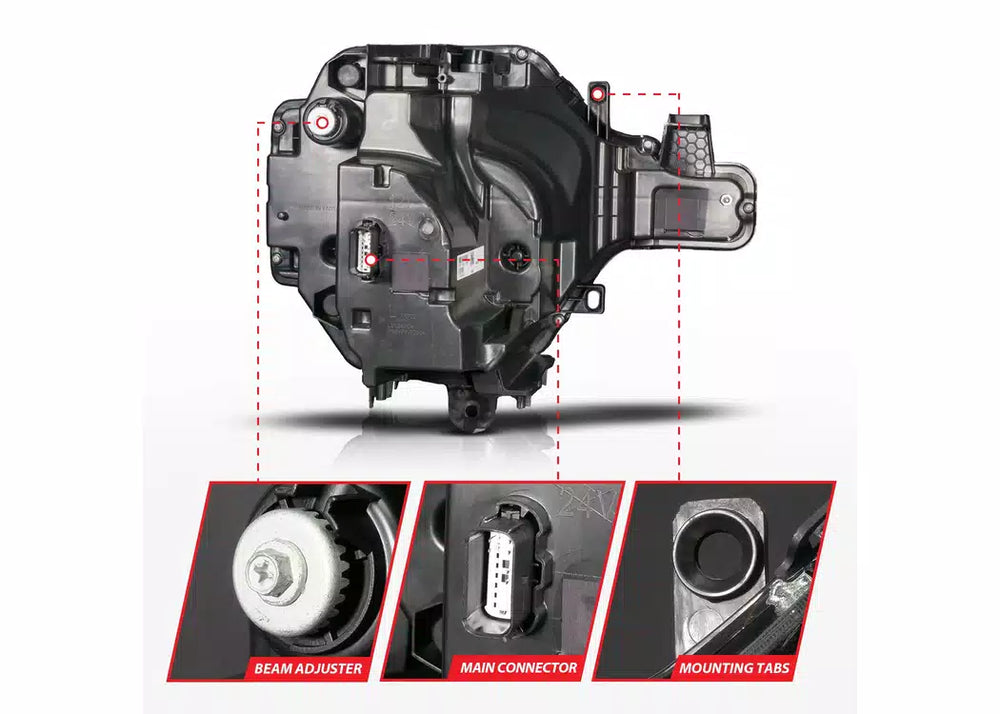 ANZO Z-SERIES BLACK FULL LED PROJECTOR HEADLIGHTS 111639X