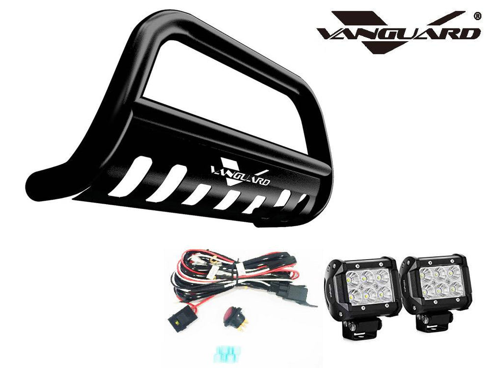 2.5-Inch Round/Oval Bull Bar w/ Skid Plate & LED Lights
