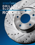 Drilled and Slotted Disc Brake Rotor and Ceramic Brake Pad Kit