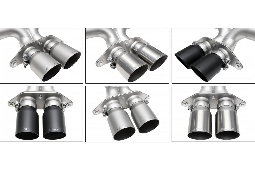 Porsche 992 GT3 Catted Valved Exhaust Package - 4" Slash Cut Single Wall Tips  (Brushed Finish)