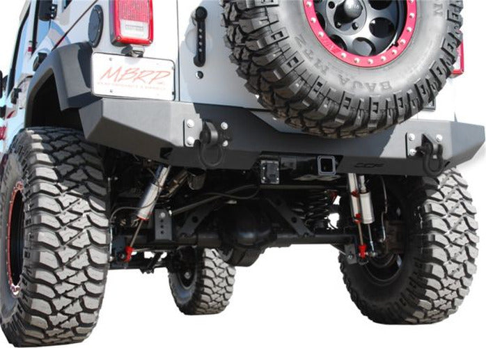 MBRP 2007 2017 Jeep Wrangler JK Rear Full Width Bumper Pkg LineX Coated 131177LX