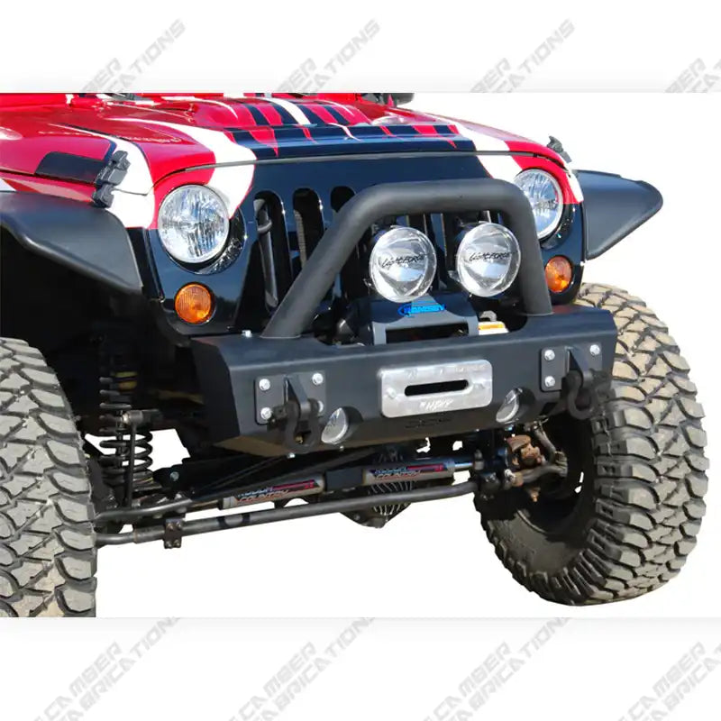 MBRP 2007 2017 Jeep Wrangler JK Front Stubby Non Winch Bumper Pkg LineX Coated 131176LX