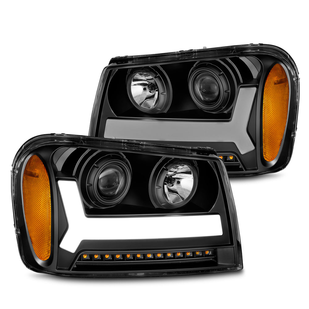 Projector Headlight Set, Black Housing