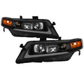 Black LED Light Bar Projector Headlights