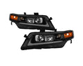 Black LED Light Bar Projector Headlights