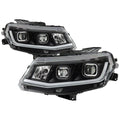 Black LED Light Bar Projector Headlights